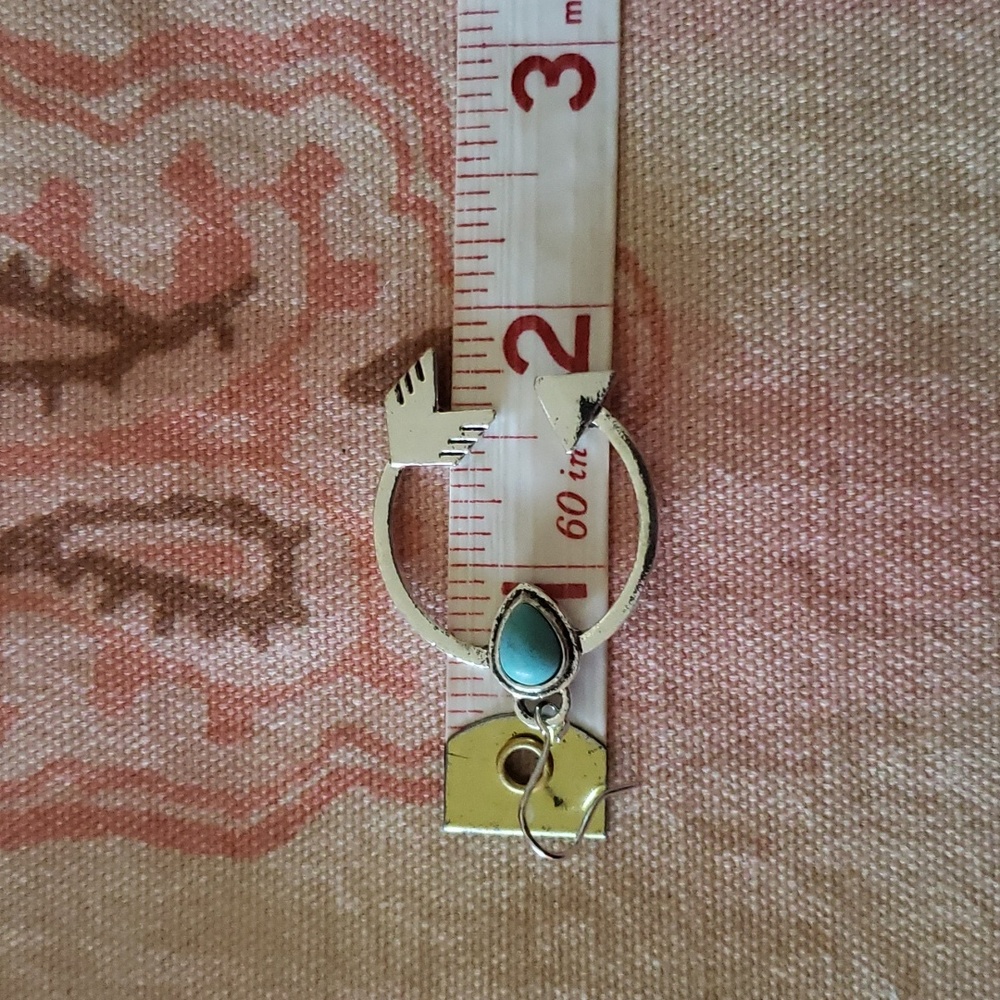 Arrow Earrings Turquoise Tribal Western Boho - Picture 7 of 9